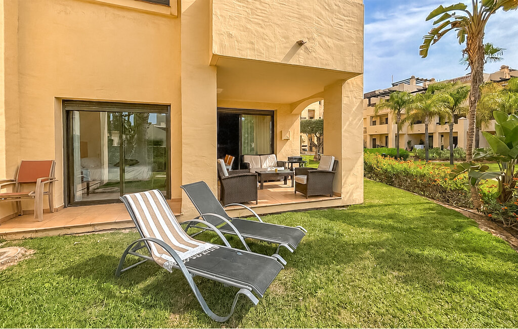 Private garden with sun loungers